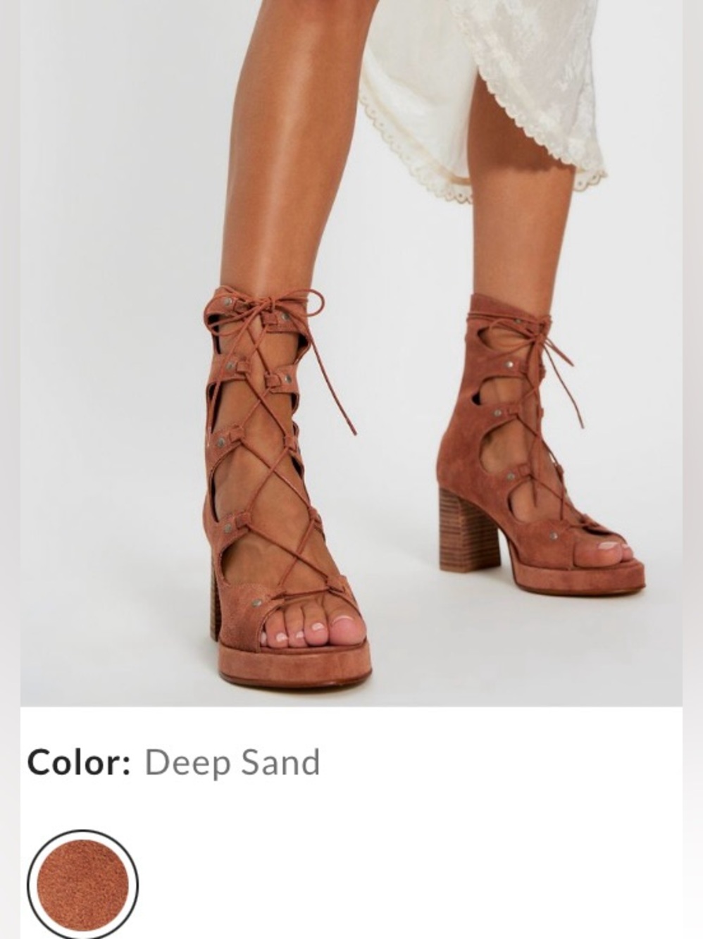 Free People Collection ~ Markie Lace-Up Platforms ~ Deep Sand ~ SZ- 9 ~ NWT*** - Picture 5 of 15